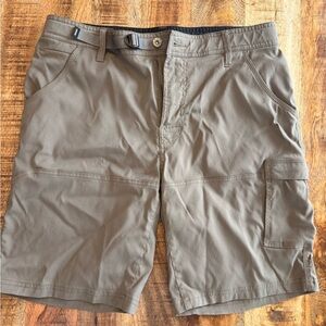 Prana Men's Khaki/Tan Cargo Shorts with Integrated Belt